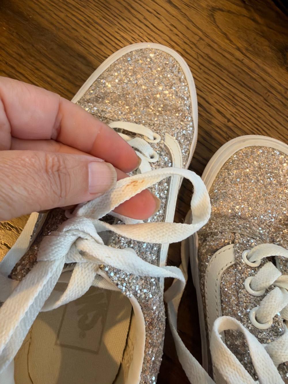 Vans Old Skool Chunky Glitter Sneakers Silver Gold Women 5 / Men 3.5